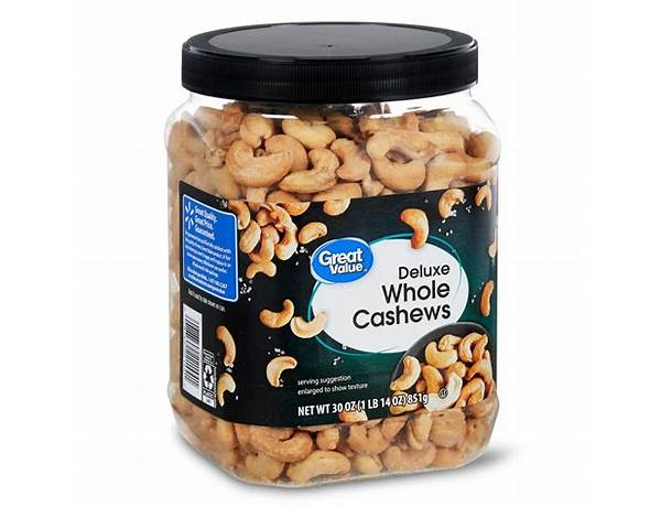 Deluxe whole cashews food facts