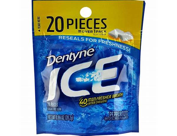 Dentyne ice gum peppermint food facts