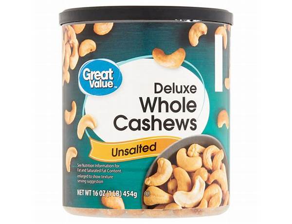 Dexlue whole unsalted cashews food facts