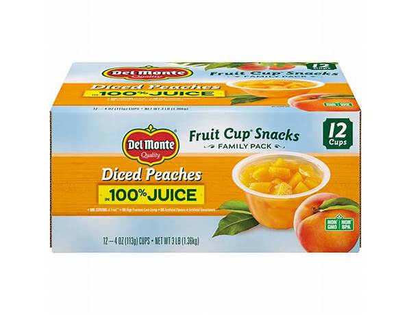 Diced peaches fruit cup snacks ingredients