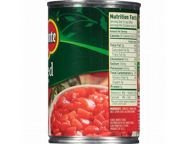 Diced tomatoes ingredients