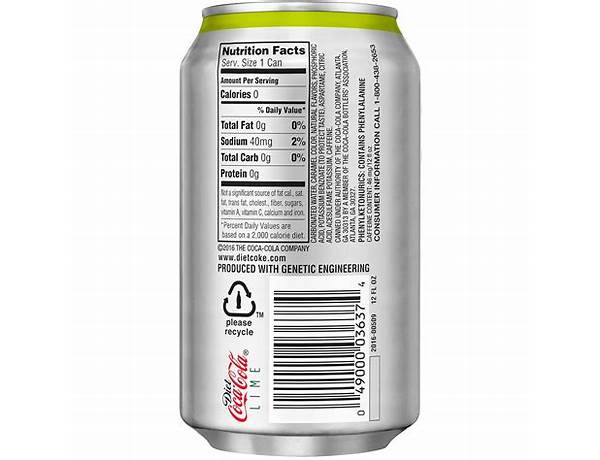 Diet coke lime food facts