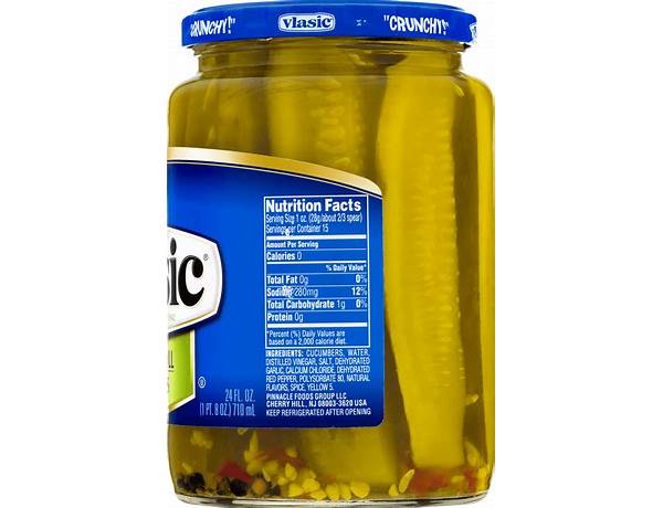 Dill pickle spears food facts