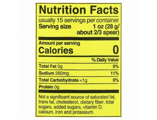 Dill pickle spears nutrition facts
