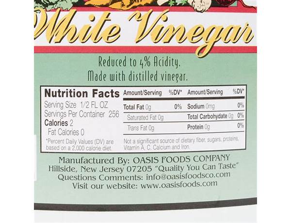Distilled white vinegar ingredients