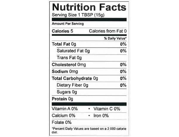 Distilled white vinegar nutrition facts