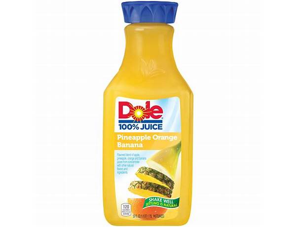 Dole pineapple orange banana juice - food facts