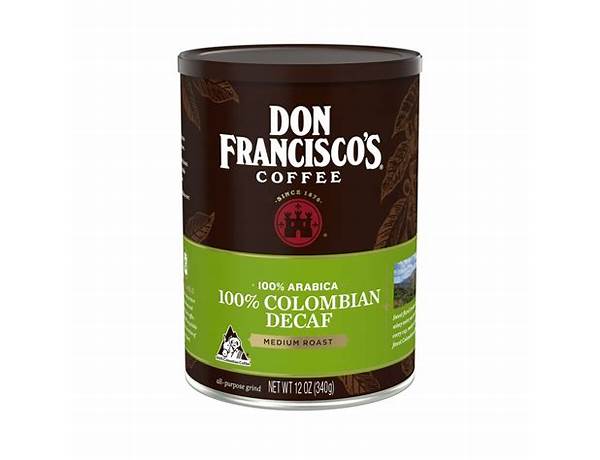 Don francisco's decaf colombian coffee - food facts