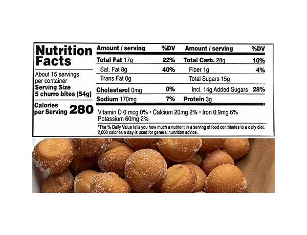 Donut bites, churro nutrition facts