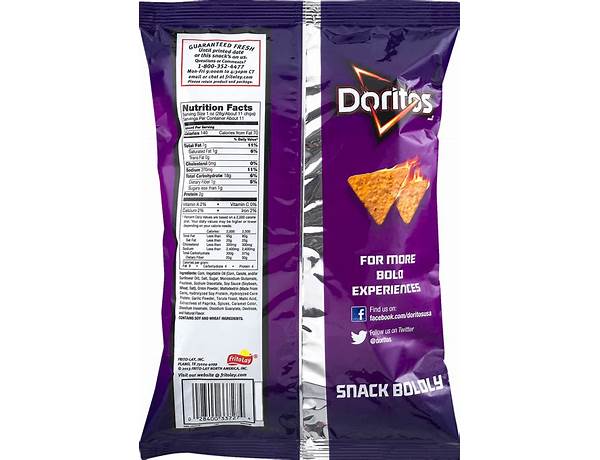 Doritos  spicy sweet chili food facts