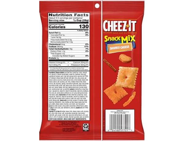 Double cheese snack mix food facts