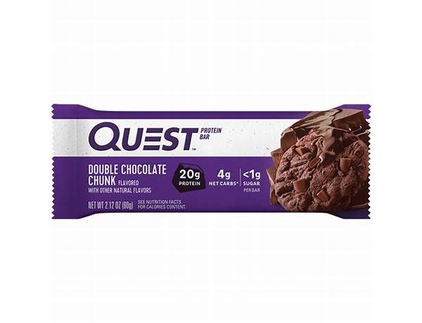 Double chocolate chunk protein bar food facts