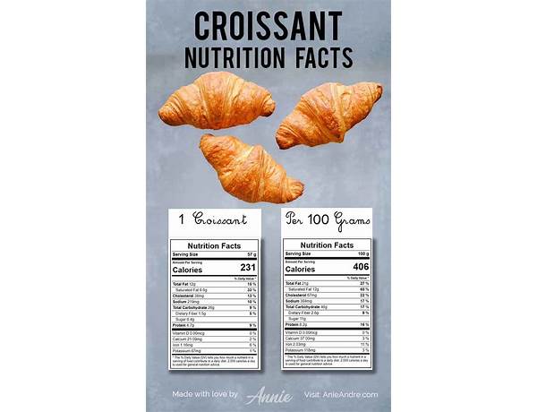 Double chocolate croissants nutrition facts
