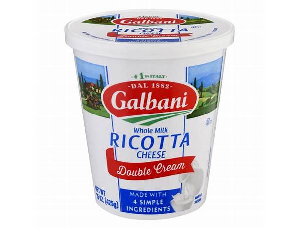 Double cream whole milk ricotta cheese food facts