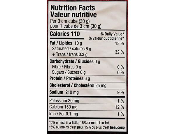 Double creme brie nutrition facts