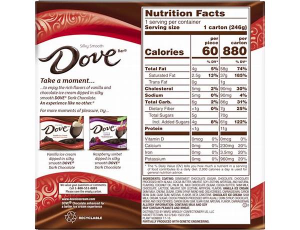 Dove 0% nutrition facts