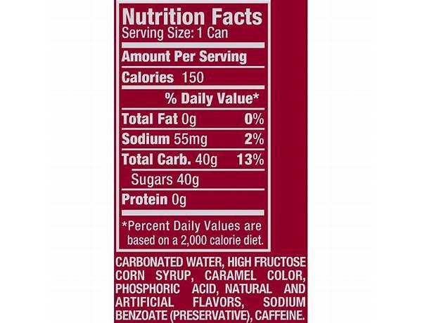 Dr pepper food facts