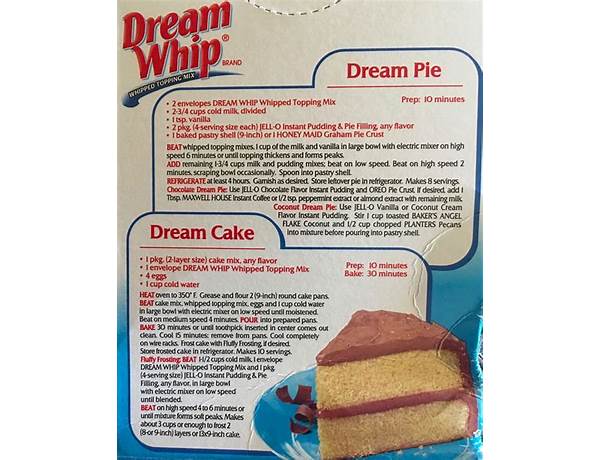 Dream cake (original) food facts