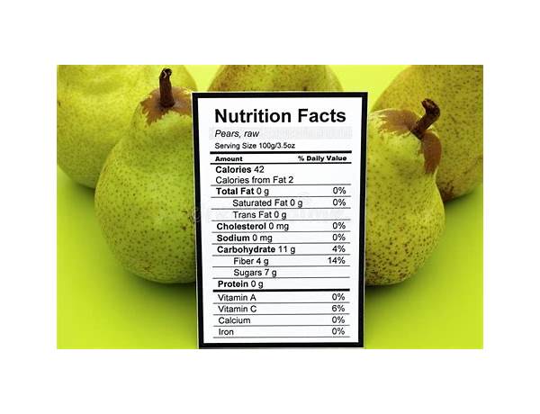 Dried pears food facts