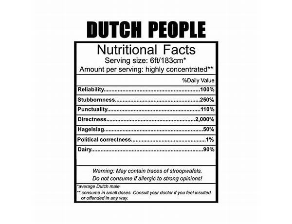 Dutch tradition nutrition facts