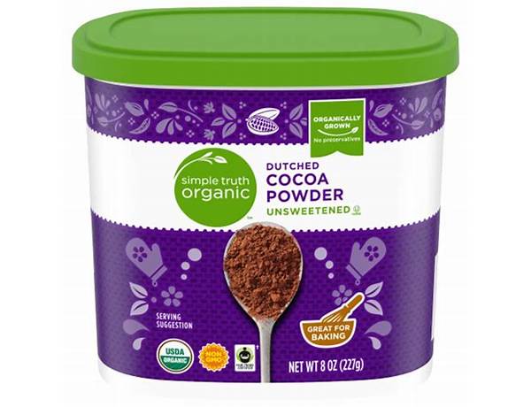 Dutched cocoa powder unsweetened ingredients