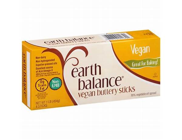 Earth balance vegan buttery sticks food facts