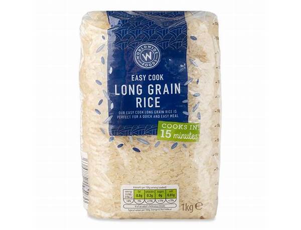 Easy cook long grain rice nutrition facts