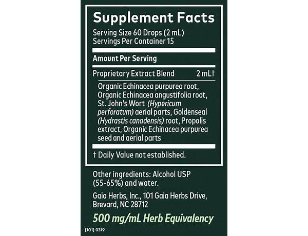 Echinacea goldenseal supreme nutrition facts