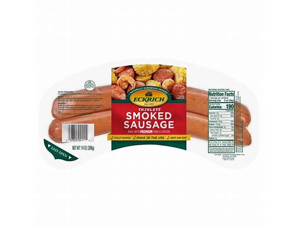 Eckrich, smoked sausage, turkey nutrition facts