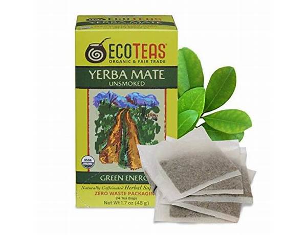 Ecoteas, yerba mate unsmoked herbal tea supplement food facts