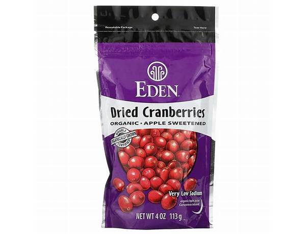 Eden organic dried cranberries apple sweetened ingredients