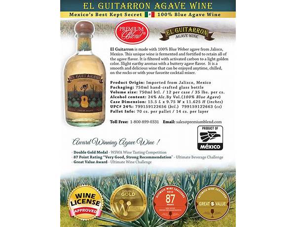 El guitarron agave wine ingredients