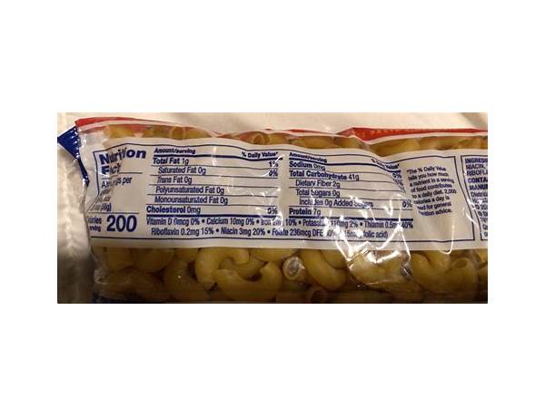 Elbow macaroni nutrition facts