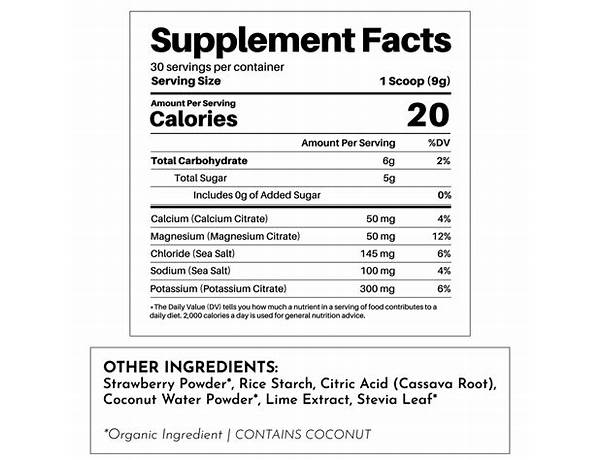 Electrolytes ingredients