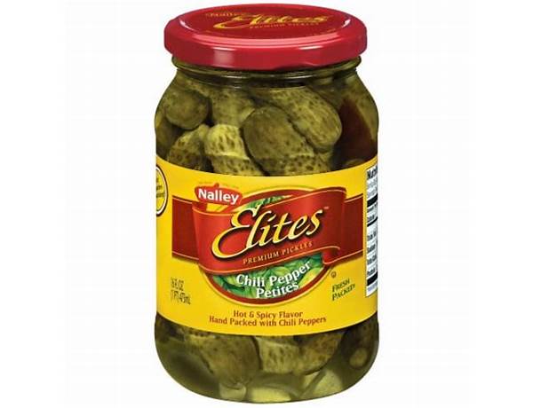 Elites, premium chili pepper petites pickles, hot, spicy nutrition facts