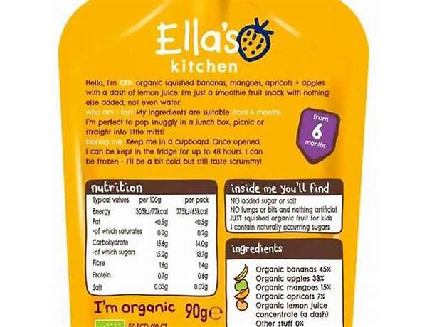 Ella's kitchen nutrition facts