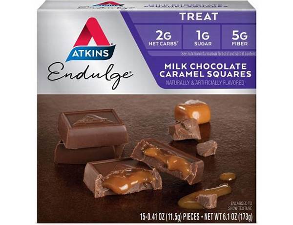 Endulge pieces milk chocolate caramel squares case food facts