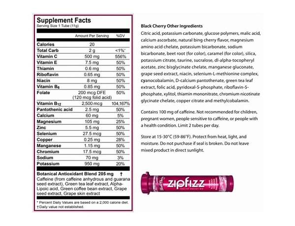 Energy fizz food facts