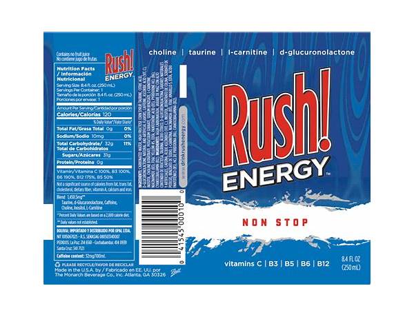 Energy rush ingredients