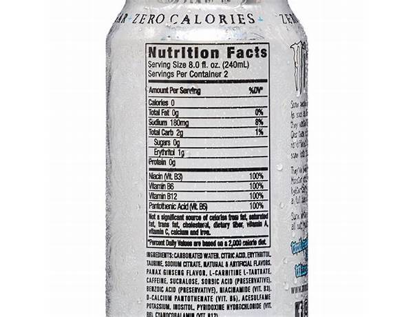 Energy zero ultra food facts