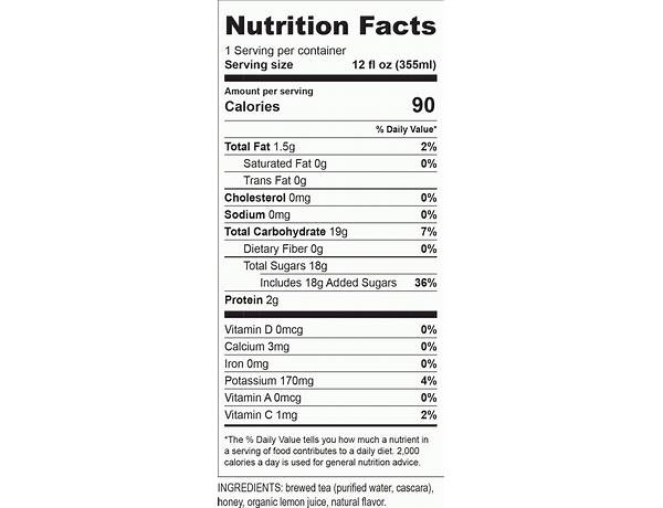 English tea shop nutrition facts