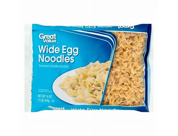Enriched egg noodle product, extra wide egg noodles food facts