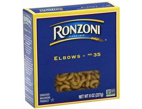 Enriched macaroni product, elbows pasta ingredients