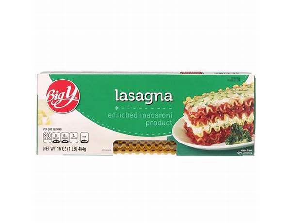 Enriched macaroni product, lasagna food facts