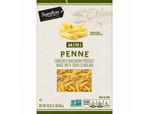 Enriched macaroni product, mini penne pasta food facts