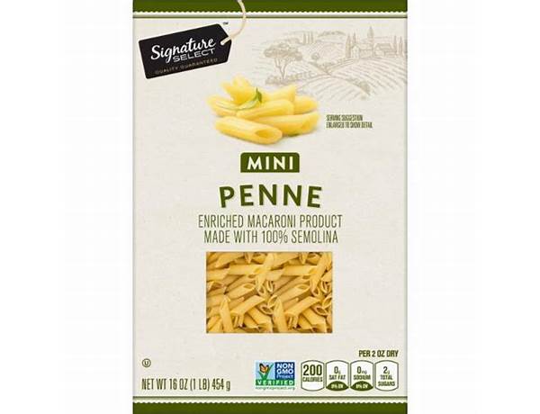 Enriched macaroni product, mini penne pasta nutrition facts