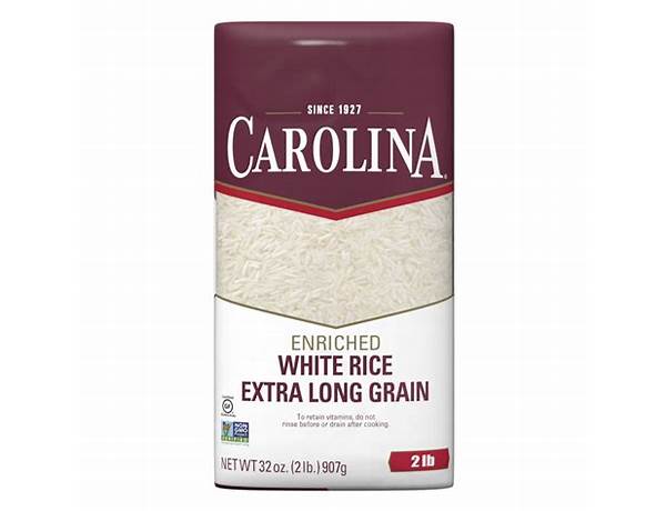 Enriched white extra long grain rice ingredients