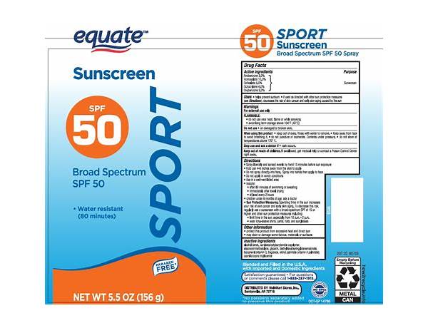 Equate sunscreen ingredients