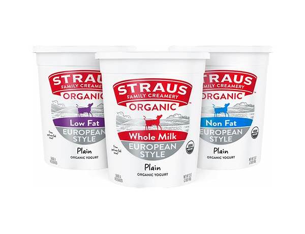 European style organic plain yogurt food facts