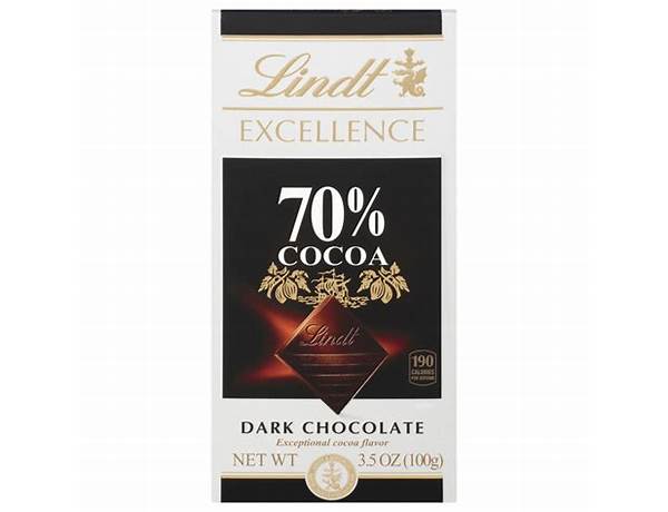 Excellence 70% cocoa dark chocolate food facts